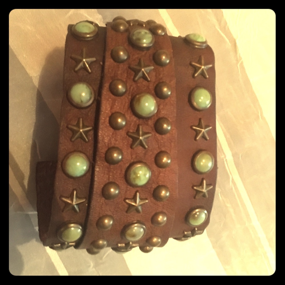 Rowdy Cowgirl leather wrap bracelet